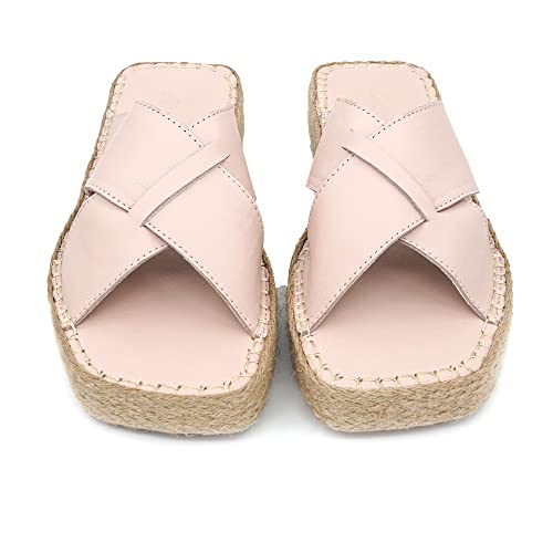 Sandale compensée femme Bonateks beige soulage les pieds sensibles en taille 36 EU