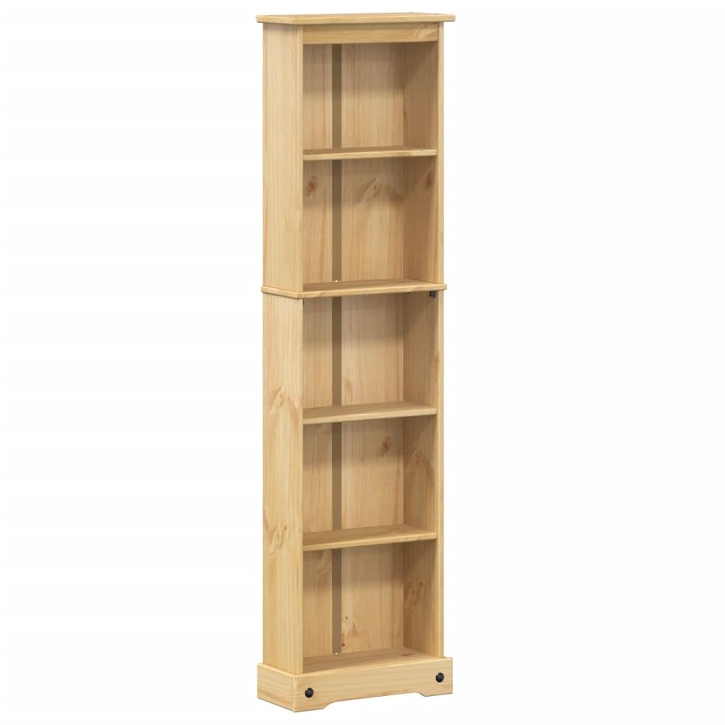 Estantería de madera maciza de pino con soporte de pared - Estantería decorativa con espacio de almacenamiento para libros, revistas y artículos decorativos en diseño rústico