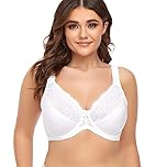 Ayigedu UK Ladies Super Plus Size Full Coverage Bra Non Padded Underwire Minimizer Bras 38GG White