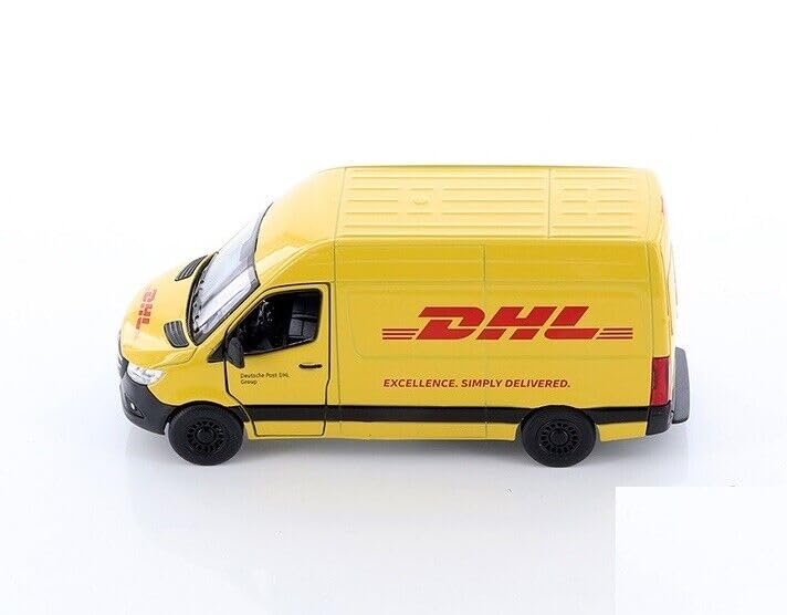 Easy Toys model car compatible with Mercedes Sprinter DHL toy transporter with opening doors. Model car