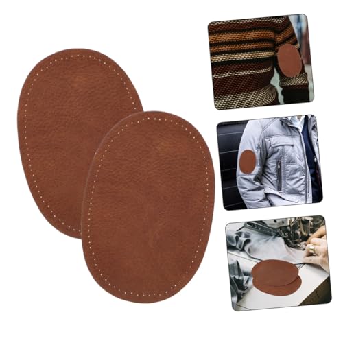 Miniatura 7 de Artibetter Parches De Codo Ovalados Para Coser 2 Pares Material Pu Durable Color Camel Para Reparar Chaquetas Y Pantalones Proyectos De Costura Diy