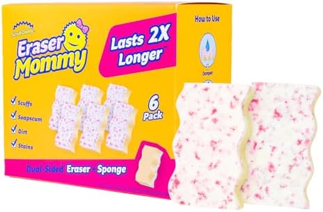 Scrub Daddy Eraser Mommy Sponges 45x - Water-Activated Cleaning Sponge with FlexTexture Scrubbing Gems - 3-in-1 Erase, Scrub,