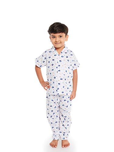 Image of Fuzzy Bear Baby Boy's Cotton Printed Night Suit Set Pack of 1