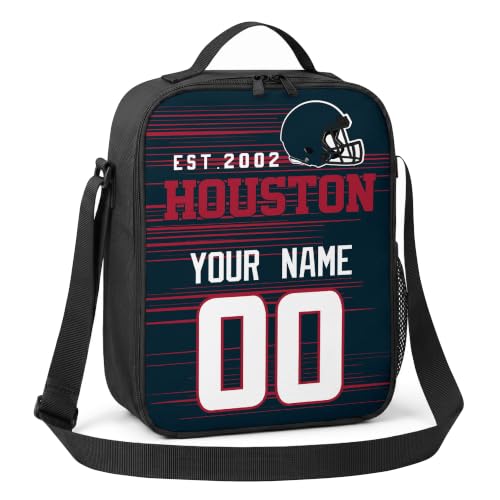 Image of Houston Lunch Bag Custom Name and Number Personalized Gifts | Custom Personalized Lunch Box for Men Women