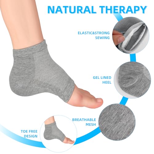 4 Paar Gel-Fersensocken, Feuchtigkeitsspendende Socken, Weiche Lüften Gel Ferse Socken, Bequem, Weich, Belüftet, Feuchtigkeitsspendend, Geeignet für die Pflege der Haut, Trockene, Rissige High