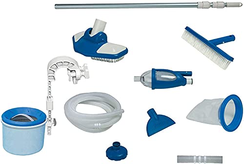 Intex Deluxe Automatic Surface Skimmer Bundled with Maintenance Kit w/ Vacuum & Pole, Swimming Pool...