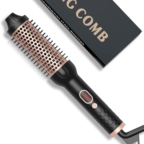 Thermal Brush for Blowout Look Ionice Heated Round Brush 1.5 Inch Curling Iron Brush Ceramic Dual Voltage Travel Thermal Round Brush Get Natural Curls Easy to Use 30S Fast Heating Curls