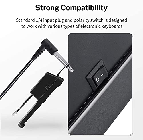 Image of Techtest Digital Piano and Keyboard Sustain Pedal for Keyboard Universal Foot Pedal Black