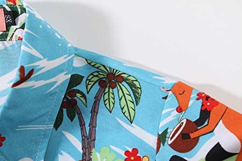 SSLR-Big-Girls-Christmas-Shirts-Santa Claus Reindeer Ugly Hawaiian Christmas Shirts Button Down Long Sleeve Funny4