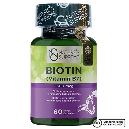 Nature's Supreme Biotin 2500 Mcg 60 Kapsül AROMASIZ Renkli