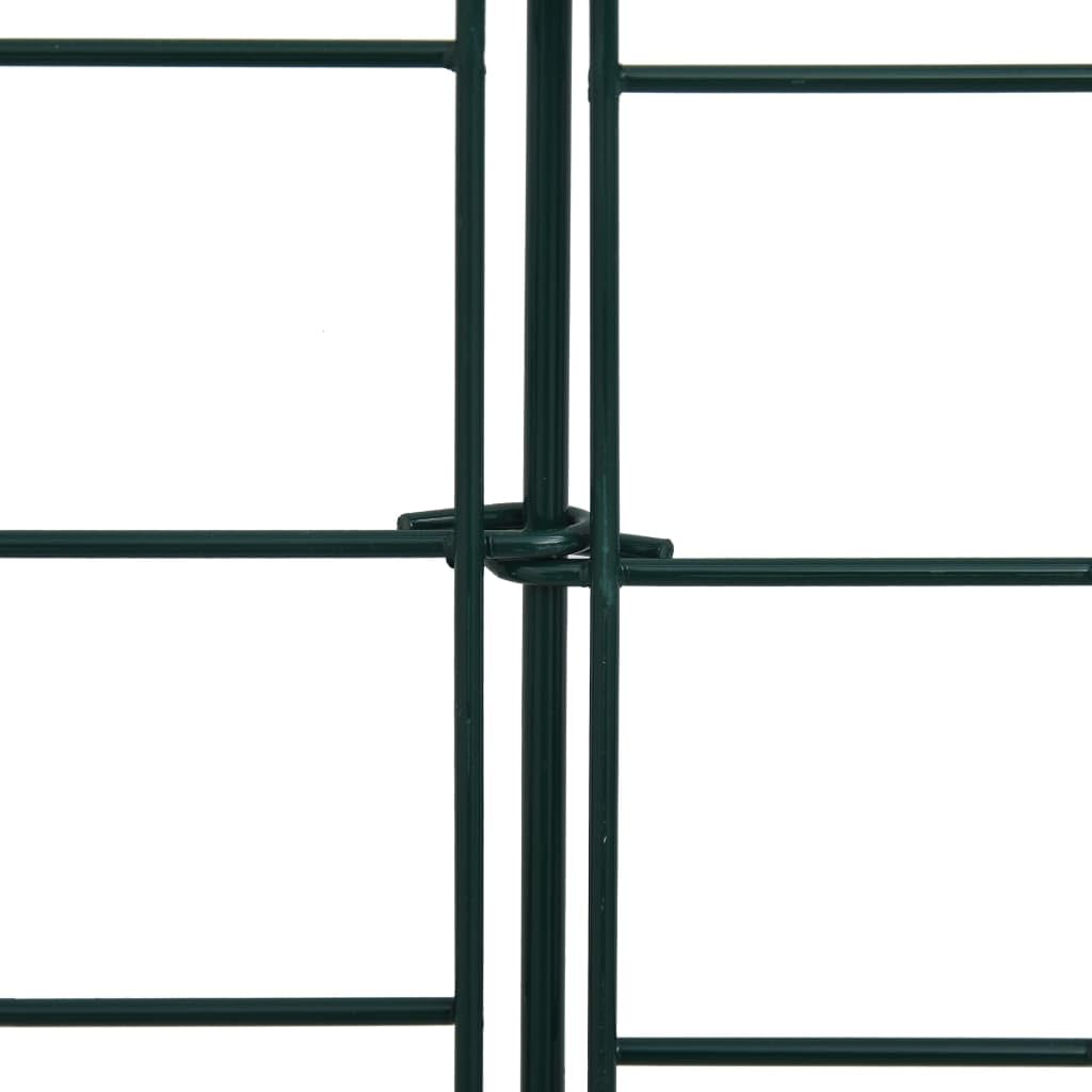 Set di recinzioni da giardino convesse, 77,5 x 78,5 cm, colore verde, filo di acciaio verniciato a polvere, per laghetto, giardino, bordo dell'aiuola, 5 elementi di recinzione con 6 pali