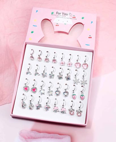Besteel 16 Pairs Hypoallergenic Earrings Set for Girls Women - 316L Surgical Stainless Steel Leverback Dangle Huggie Hoop Earrings Jewelry for Sensitive Ears - Small/Cute - Silver/Gold4