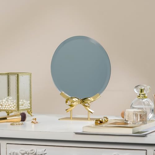 Espejo de Maquillaje Redondo con Base Desmontable Dorado miniatura 5