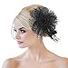 American Trends Fascinators Hat for Women Tea Party Hat Fashion Flower Feathers Headbands Derby Wedding Hat Hair Clip for Girls Women White