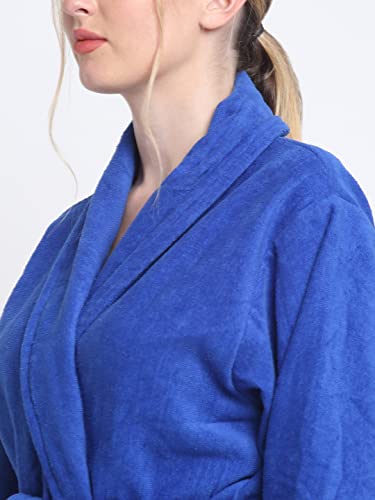 Image of CREEVA Luxury 100% Cotton Bathrobe for Men & Women | Super Soft Velour | Shawl Collar | Highly Absorbent | Ideal for Spa, Shower, Gym, Travel & Gifting