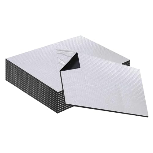 HhBdy Sound Deadening Mat,10 Sheets Sound Deadening Self Adhesive,400×250×5 mm Car and Van Sound Proofing Thermal Insulation Vibration Damping
