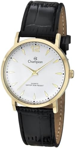 Relogio Feminino Champion Dourado Couro CH24062M