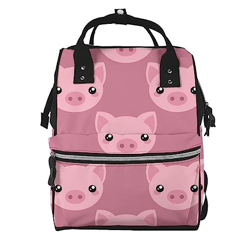 Sac à dos à langer Pink Pig Face pour résoudre le manque de place en voyage