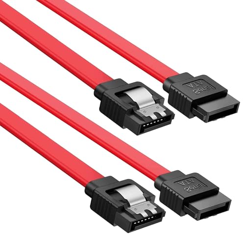 Image of Tobo SATA III Data Cable, Red, 6Gb /s High Speed, Backward Compatible with SATA I /II, 2 Pack (2, RED) TD-1197CC