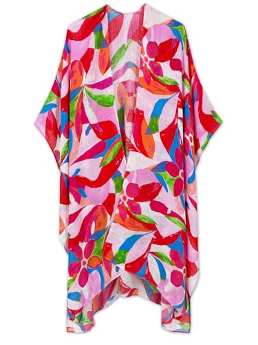 Image of Spicy Sandia Kimonos for Women Floral Beach Cover Up Loose Swimsuit Bathing Suit Coverup Cardigan for Summer Swimwear