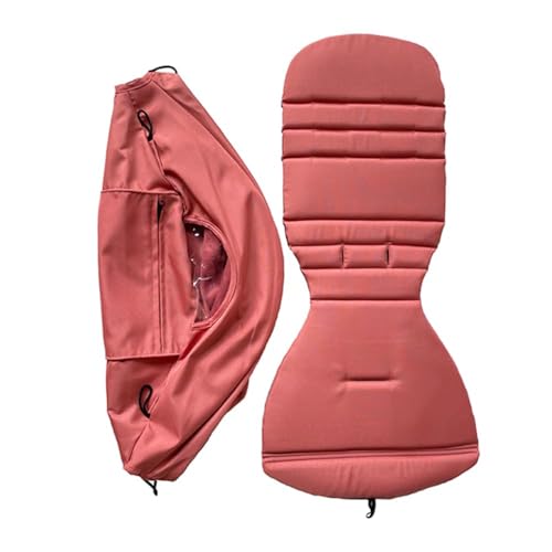 Baby Stroller Seat Cushion and Canopy Compatible with Babyzen YOYO 2 and YOYO+ Pushchair Accessories Replacement Kit Waterproof Double-layer Fabric (Pink)
