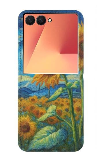 Housse cuir Samsung Galaxy Z Flip 7 Van Gogh style etui flip coque