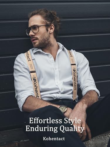 Image of Men's Industrial Strength Suspenders 2-Inch Wide X-Back Heavy Duty Braces Strong Metal Clips, Elastic Adjustable