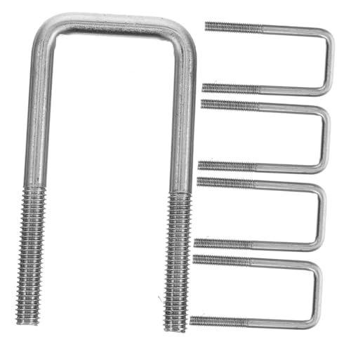 NAMOARLY 5pcs Square U-Bolts Stainless Steel U-Bolt Fastener Square Nuts Universal Clamp for Construction