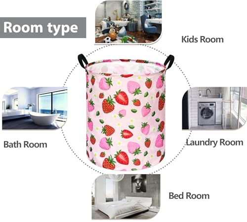 Image of Round Laundry Basket Storage Bins Nursery Hamper Gift Baskets for Home,Office,Home Decor