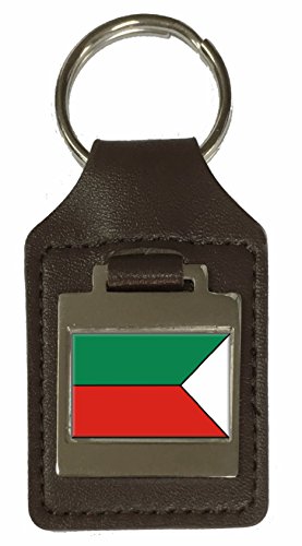 Porte-clés en cuir gravé drapeau Pezinok Slovaquie accessoire souvenir