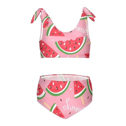 Girls Ice Cream Watermelon with Seeds Swimsuit Two Pieces Bikini Set Bathing Suits Swimwear Crop Top Swimsuit Set