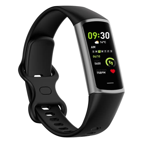 Activity Trackers for Women Men 1.1''AMOLED Screen Fitness Watches with Heart Rate Blood Pressure Sleep Monitor Calorie Tracking Step Counter Smart Band for Android and iPhone