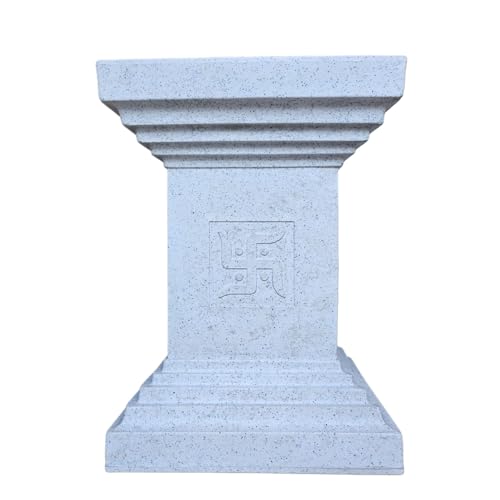 Synergy Plast Tulsi Plant Pot Indoor Outdoor 16 Inch, Unbreakable Marble Finish Fiber Planter Pot Suitable for Indoor & Outdoor Plantation with Drainage System (Marble White)