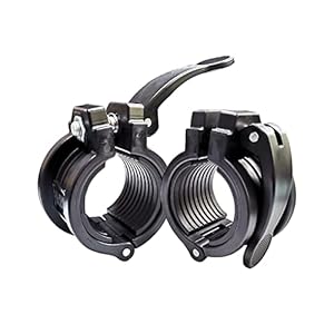 Barbell Clamps 2inch – 2 PCS Adjustable Barbell Clips Quick Release Locking Weight Clips Olympic Barbell Collars (Black 1.8-2inch)