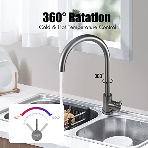 COMVIDA Rubinetto Cucina Acciaio Inox,Girevole a