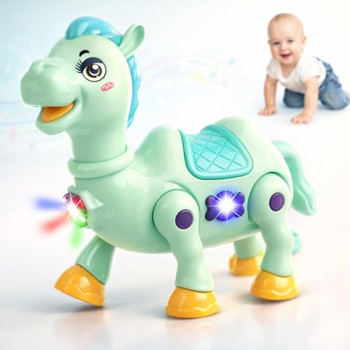 Image of Zest 4 Toyz Musical Toy for Kids | Musical Camel Toy for Kids | Flashing Lights & Sound Toys | Interactive Baby Crawling Toy | Battery Operated Toys | Birthday Gift for Boys and Girls - Green