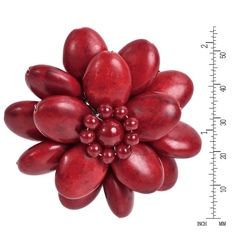 Image of AeraVida Unique Stylish Red Lotus Reconstructed Red Coral Stone Floral Pin or Brooch | Fashionable Pin for Women | Fashion Jewelry