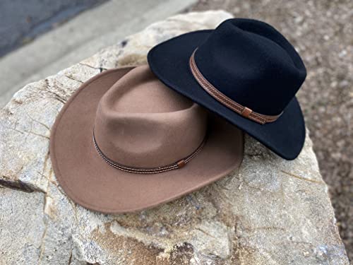 Kanut Sports Rocky Wool Felt Cowboy Hat - 100% Wool, Faux Leather Band, Water Repellent, Wind Resistant, Camping, Hunting, Hiking, Upf50+, For Men And Women (Tan) #TOP6