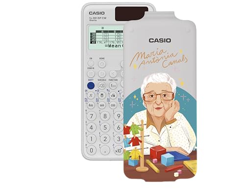 Casio FX-991SP CW, Calculadora Científica con María Antonia Canals ilustrada por Srta M, Recomendada para el Currículo Español y Portugués, 5 Idiomas, más de 560 Funciones, Solar, Color Blanco