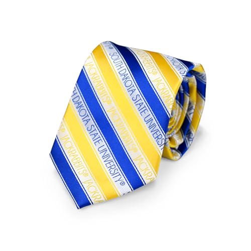 SDSU Men's Striped Tie by Fan Frenzy Gifts | Officially Licensed South Dakota State University Jackrabbits Tie | NCAA Sports Ties for Men | Machine-Washable Neckties Made of Microfiber