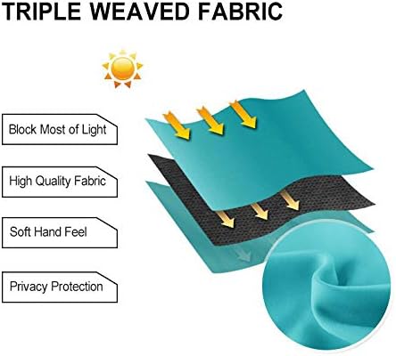 DWCN Turquoise Blackout Curtains for Living Room Thermal Insulated Room Darkening Window Treatment - Image 4