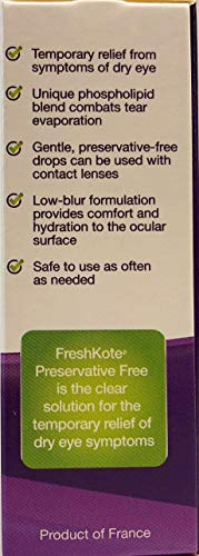 FRESHKOTE Preservative-Free Lubricant Eye Drops - .33 oz (Pack of 2) + 5 Single-Use Vial Pack