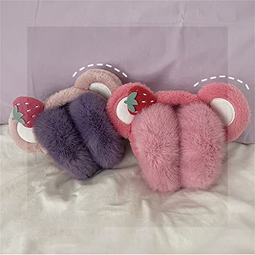Douba Pink Purple Cute Plush Warm Earmuffs Women's Winter Cycling Ear Protection Cold And Windproof Earmuffs Earmuffs Ear Warmer Earmuffs #TOP2