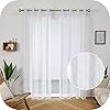 Amazon Brand – Umi 2 Stück Gardinen Vorhänge Halbtransparente Voile mit Ösen Vorhang Sheer für Wohnzimmer Küche Kinderzimmer Schlafzimmer 290×140 (HxB) Weiß