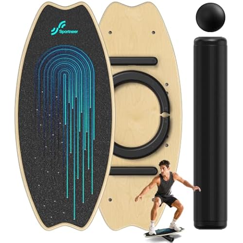 Sportneer Balance Board - 7 Mode Wobble Board with Roller & Ball