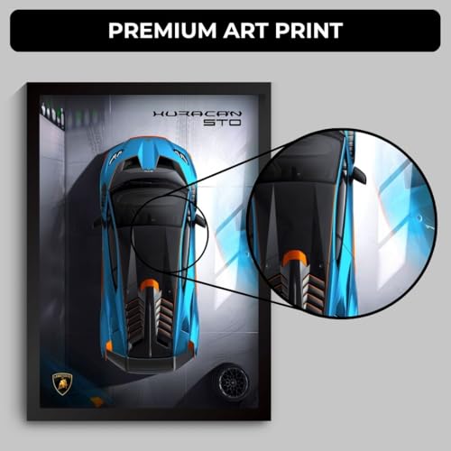 Image of Funk You Store Lamborghini Huracan Poster | Framed Lamborghini A4 Sized (31 x 23 cm) | Car Posters for Wall, Gift for Boys, Supercar Frames | Car Poster for Wall, Bedroom, Hostel, Study Room