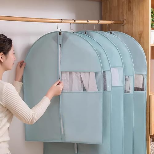 Breathable Hanging Garment Bag with Zipper - Non-Woven Suit Bags for Dresses, Coats & Suits - Pink 55.1in/140cm - Perfect Travel & Storage Solution4