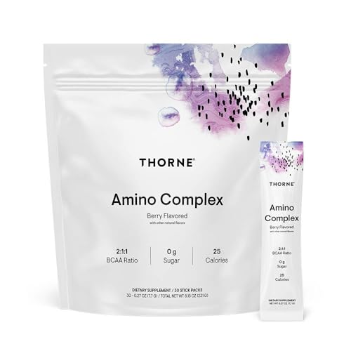 Image of THORNE - Amino Complex - Clinically-Validated EAA and BCAA Powder for Pre or Post-Workout - Promotes Lean Muscle Mass & Exercise Recovery* - NSF Certified for Sport - 30 Servings - 8.15 Oz - Berry