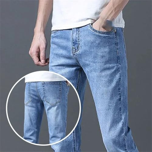 Men's Four Season Narrow Leg Jeans Business Stretch Fabric Straight Ankle Length Pants2