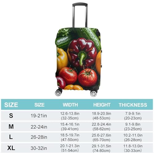 Fresh Vegetables Fruits Luggage Cover Elastic Suitcase Protector Case Anti-Scratch Washable Baggage Covers Protector For Traveling, Aircraft Consignment L2